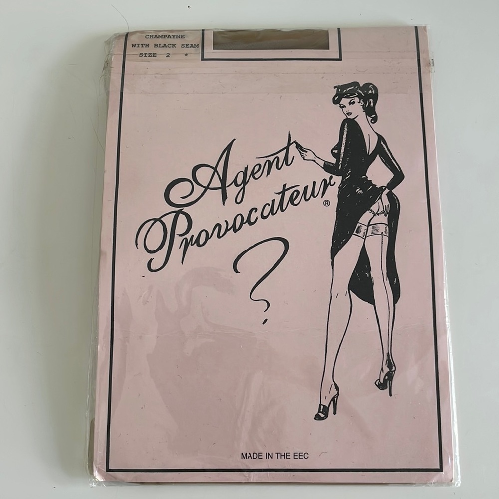 AGENT PROVOCATEUR SEAM & HEELO HOLD UP STOCKING